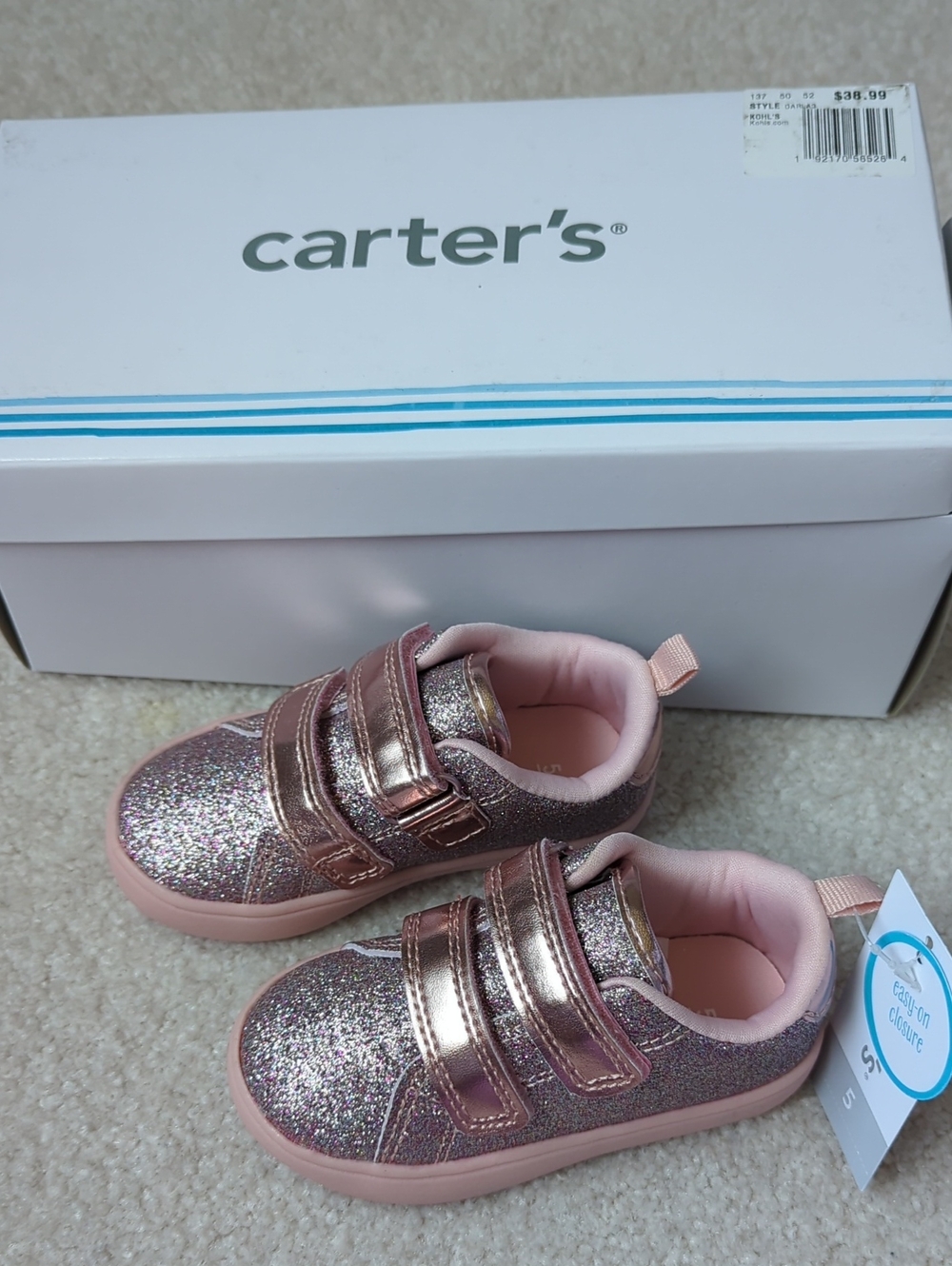 Carter's Pink Glitter Sneakers